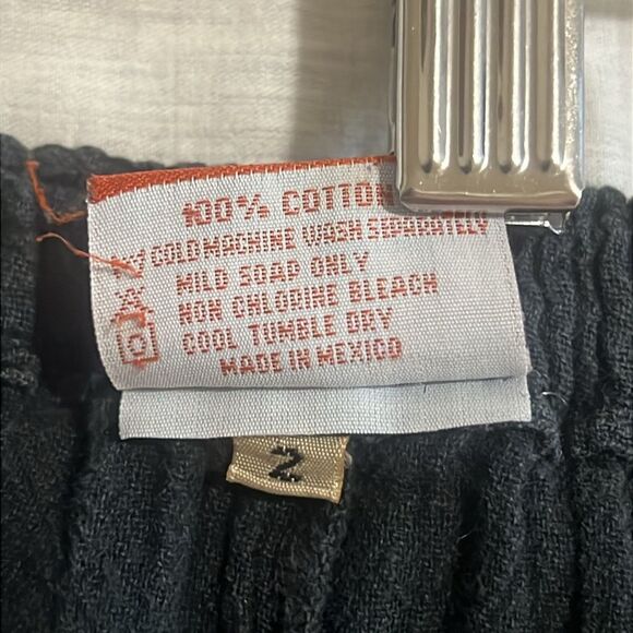 Oh My Gauze Guchi Pants Crop Womens sz 2 L/XL Black Pocket Boho Beach Coastal - Picture 10 of 10